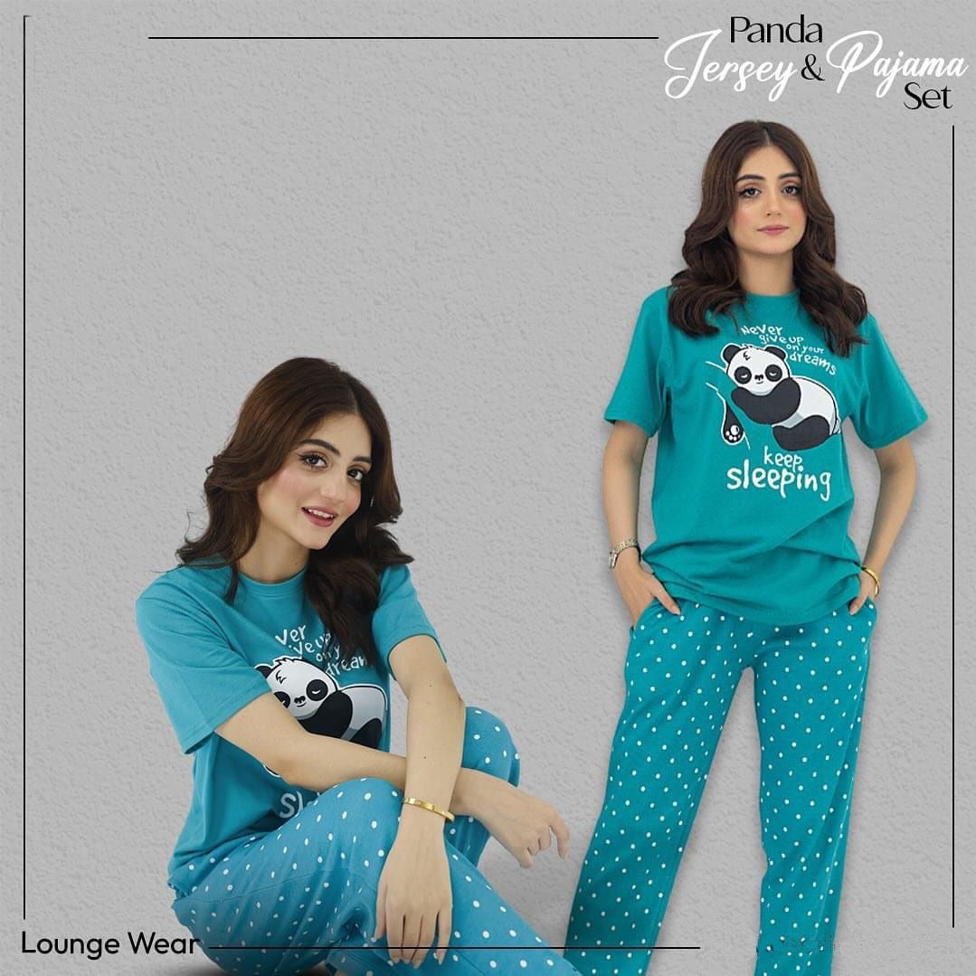 Green Panda Women Pajama Set