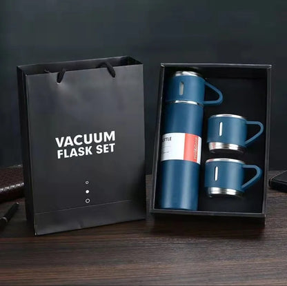 VACUUM FLASK SET with 3 Stainless Steel Cup 500 ML Hot and Cold