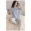 Sky Blue Pocket Flower With Flower Printed Trouser (FA-504)