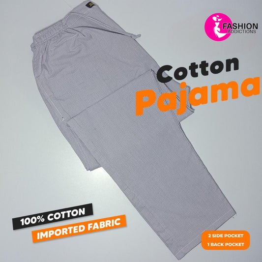 Light Purple Check Cotton Trousers For Men