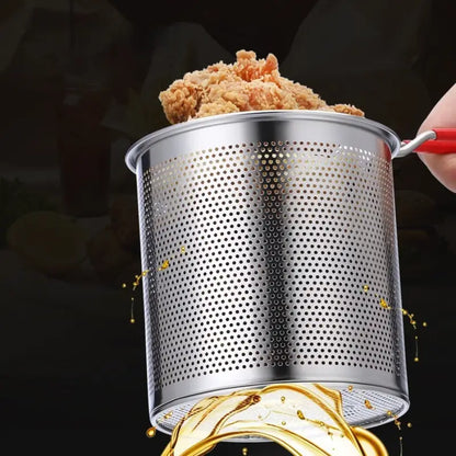 Stainless-Steel Deep Fryer Pot with Strainer Basket