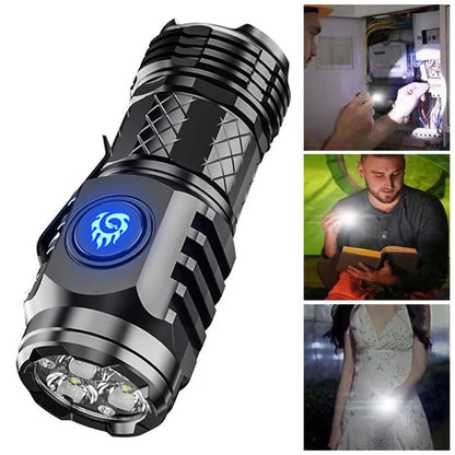 Three-Eyed Monster Mini Flashlight Flash Super Power Waterproof Camping Light