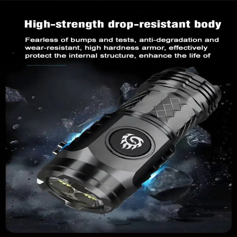 Three-Eyed Monster Mini Flashlight Flash Super Power Waterproof Camping Light