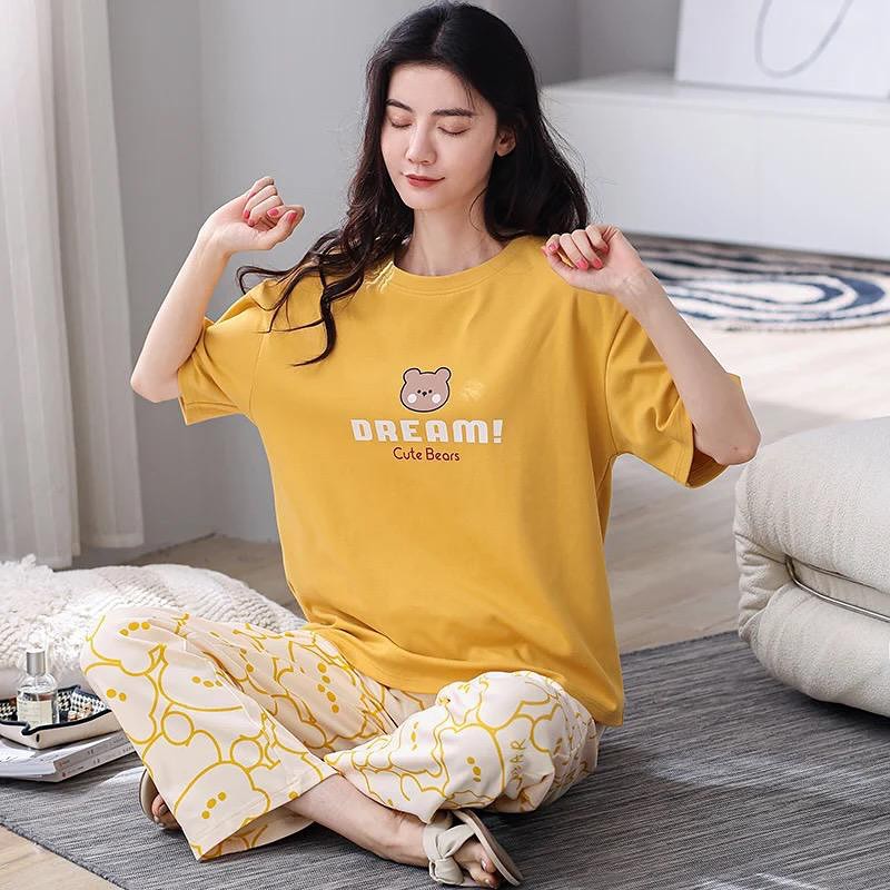 Yellow Dream Bear Shirt With Off White Bears Printed Trouser (FA-488)