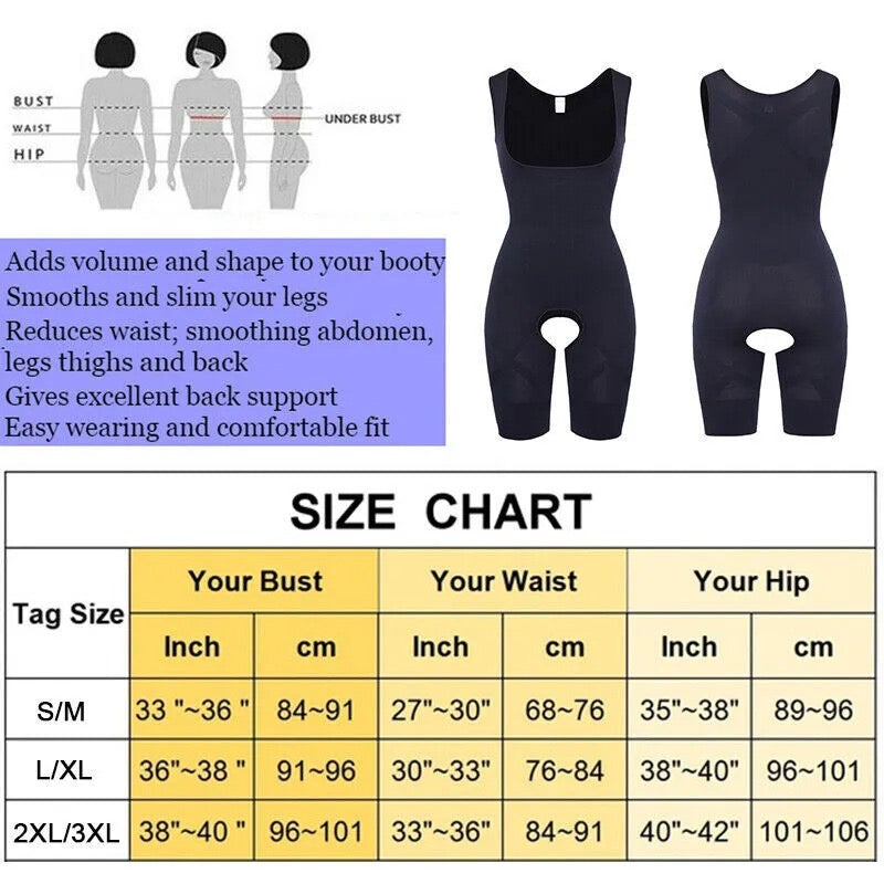 Premium Full Body Shaper – Cross Notch Design with Adjustable Lower Support