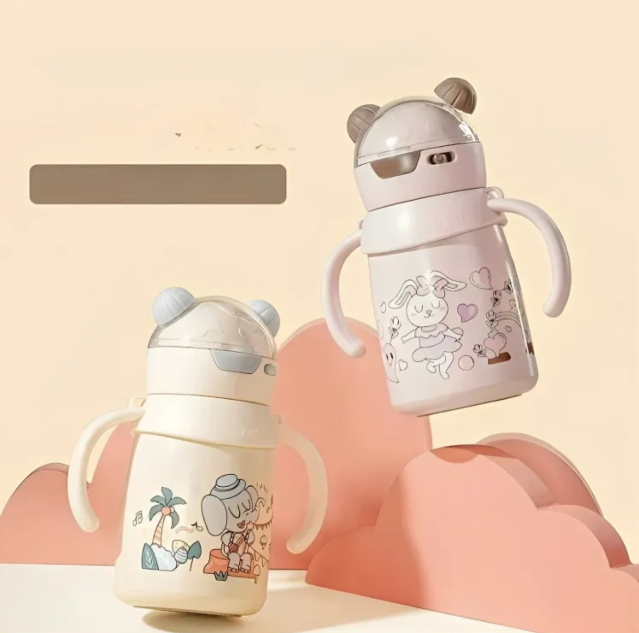 "Bear Design Plastic Water Bottle – Adorable, Durable & Leakproof"