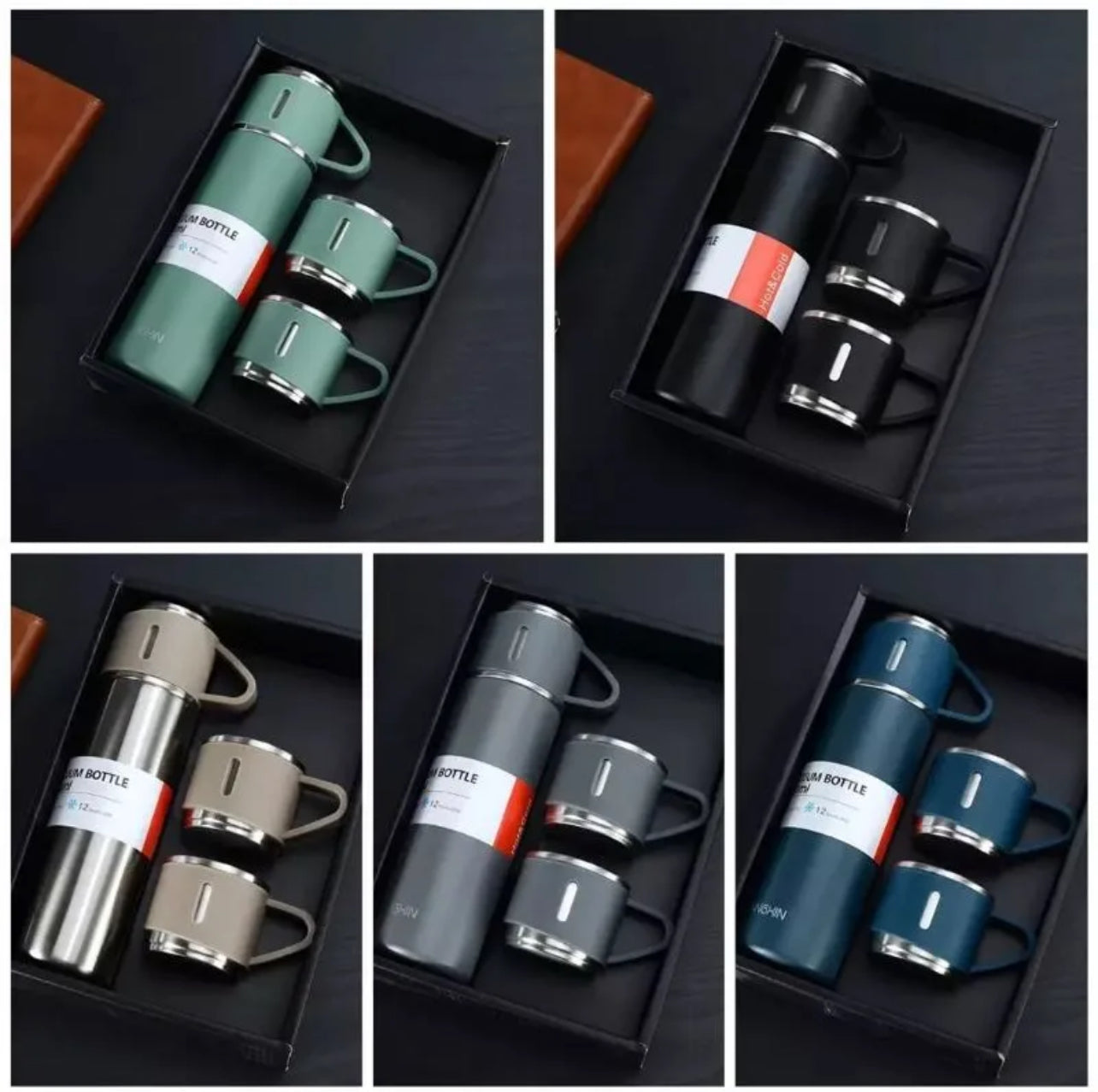 VACUUM FLASK SET with 3 Stainless Steel Cup 500 ML Hot and Cold