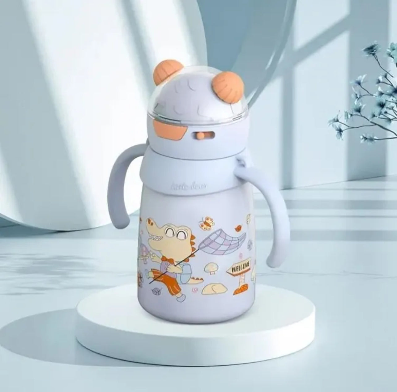 "Bear Design Plastic Water Bottle – Adorable, Durable & Leakproof"