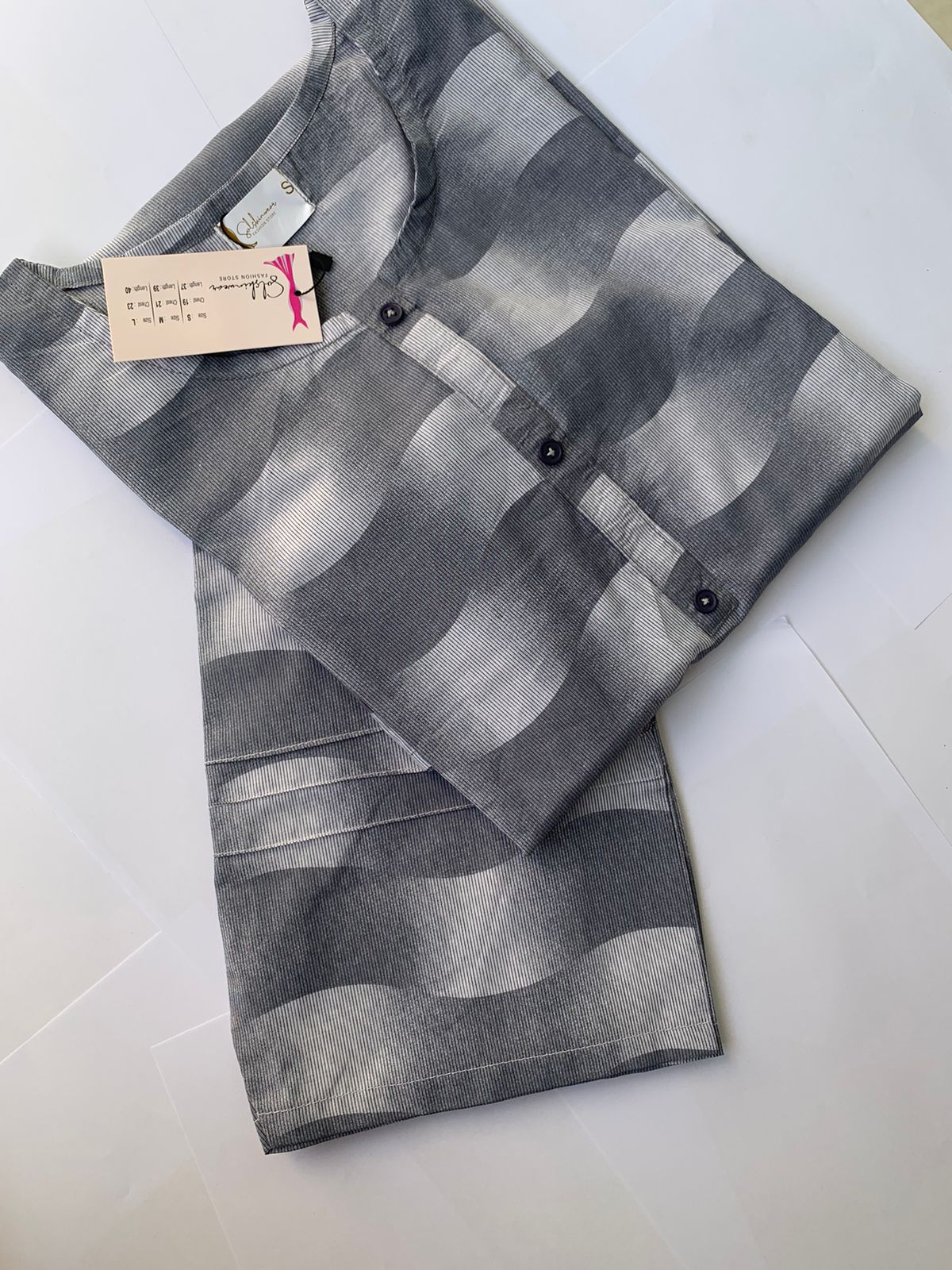 Grey Squared Print - 2 Pc