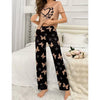 Brown With Black Butterflies Heart Printed T-shirt And Butterflies Printed Trouser Suit (FA-482)