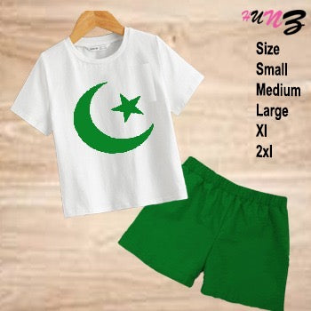 Crescent & Star Independence Day Outfit For Kids