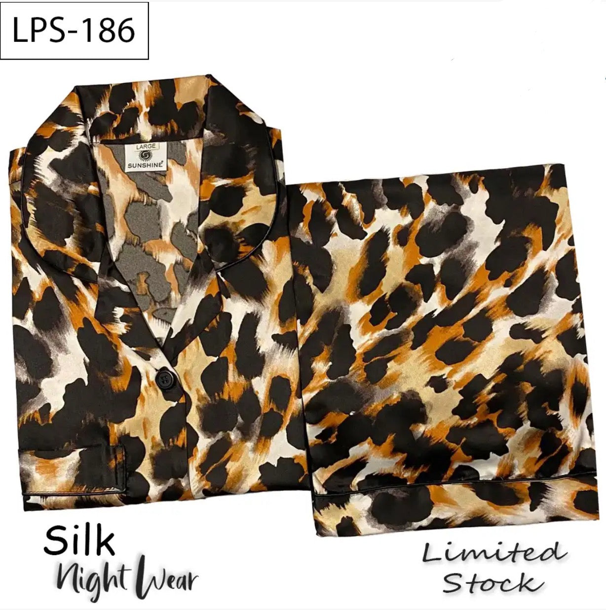 Cheetah Printed Silk Nightdress LPS-186