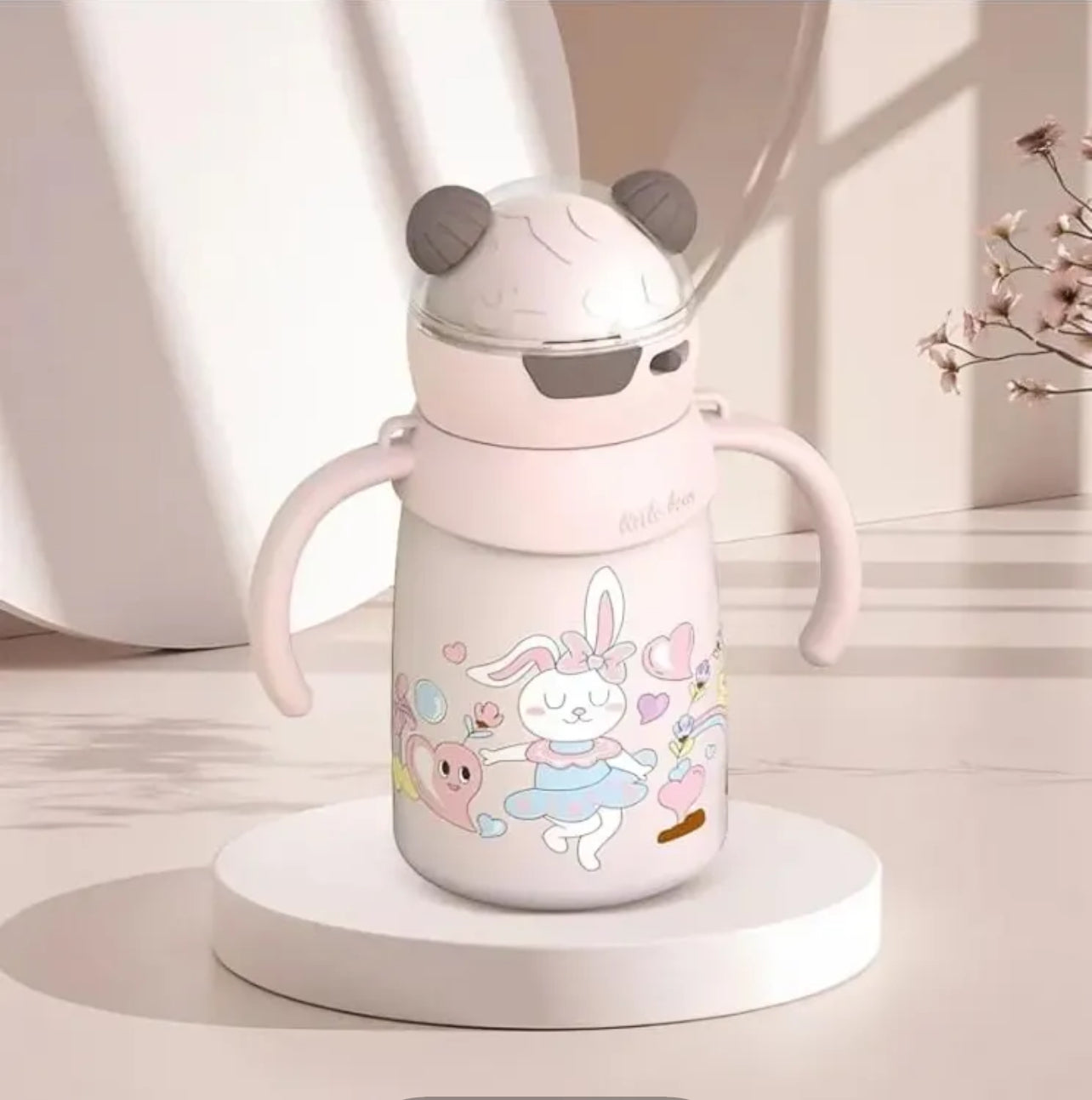 "Bear Design Plastic Water Bottle – Adorable, Durable & Leakproof"