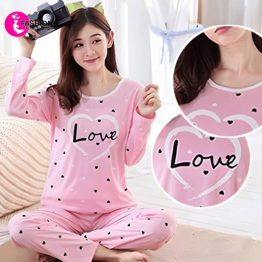 Pink Love Women Pajamas Set