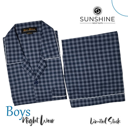 Blue Check Nightwear For Boys CH-51