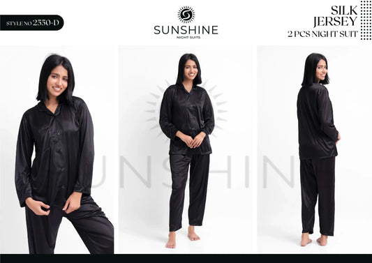 Black Silk Jersey Pajamas 2550-D