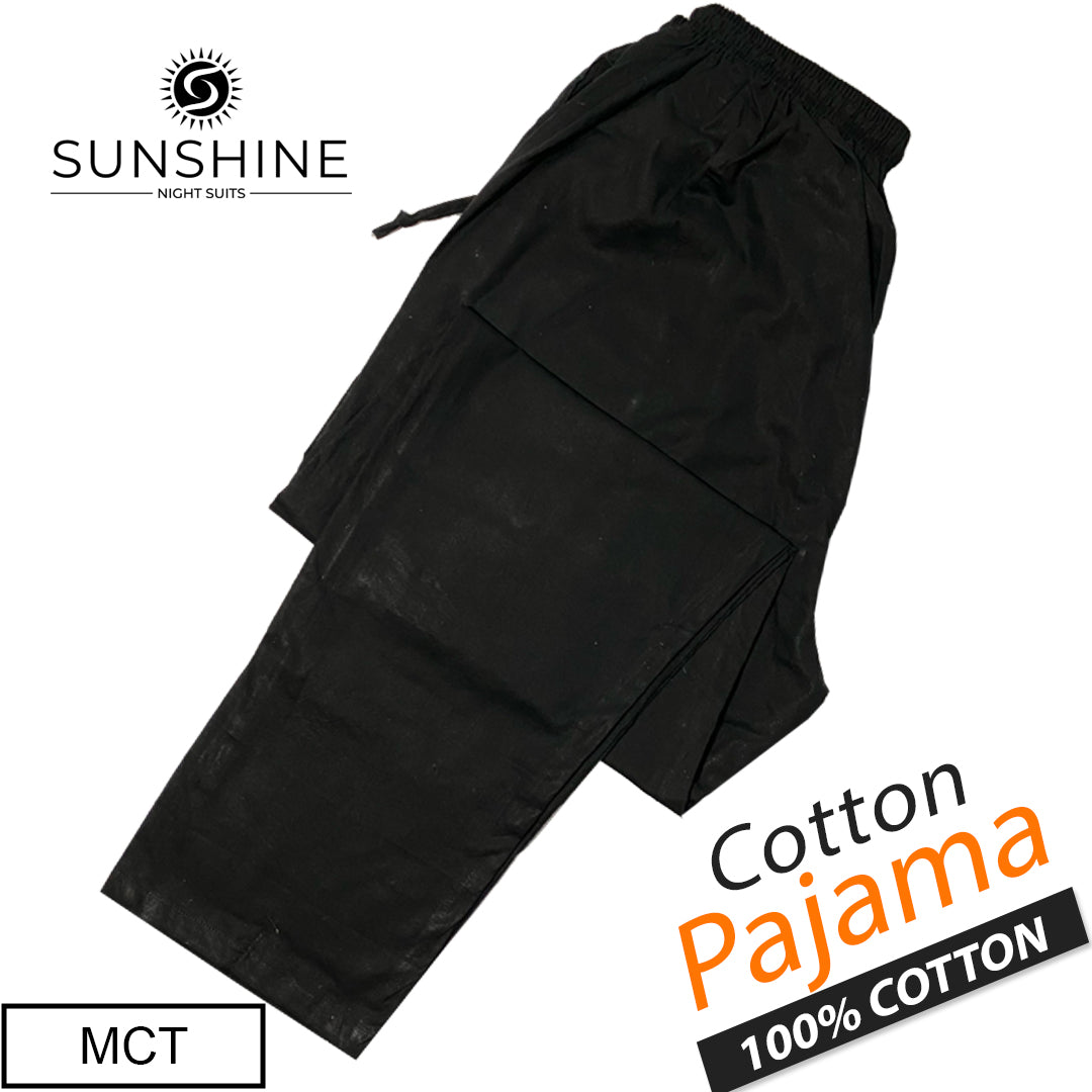 Black Plain 100% Cotton Trousers – MCT