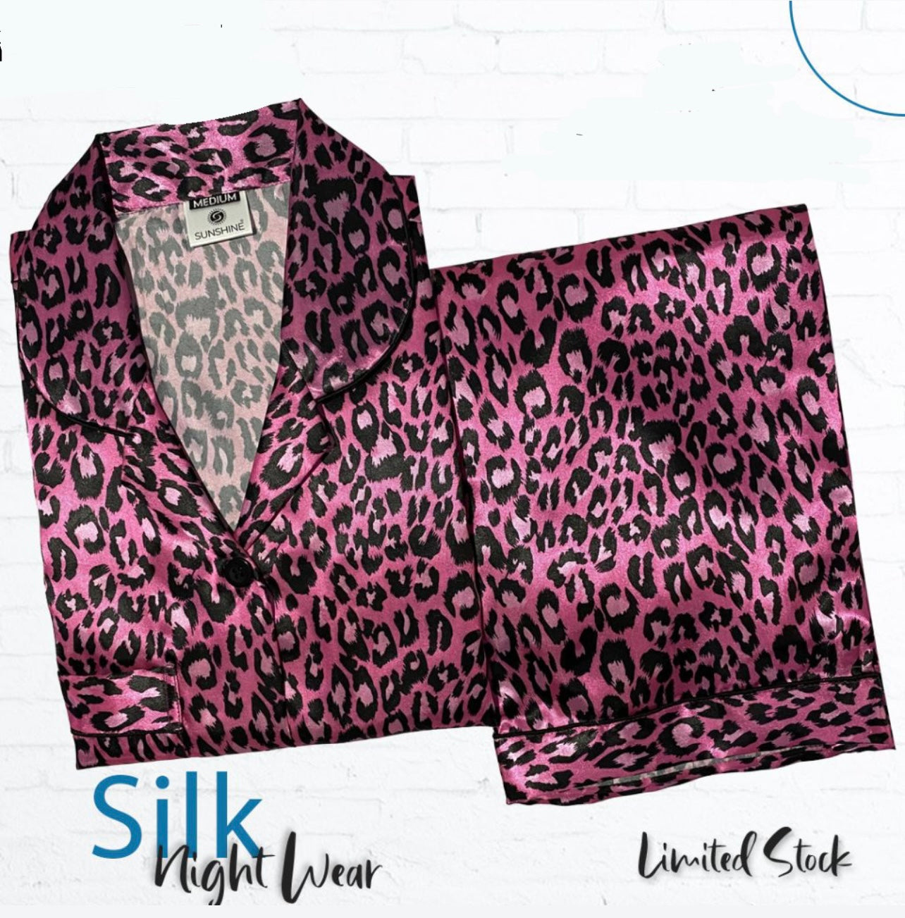 Printed Silk Nightdress - Purple Cheetah