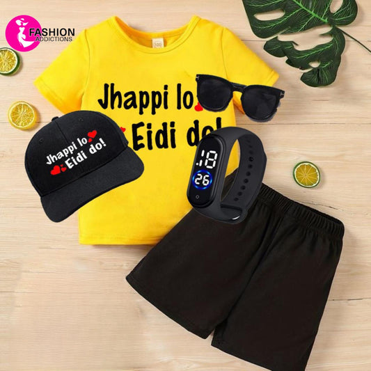 Shirt Short Glasses Watch & Cap /Jhappi lo Eidi do