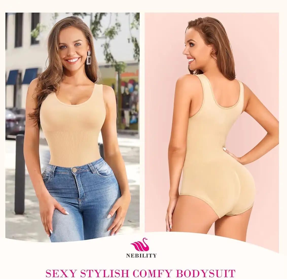 Premium Mid Shaper – Cross Notch Adjustable Body Shaper (Skin Color)