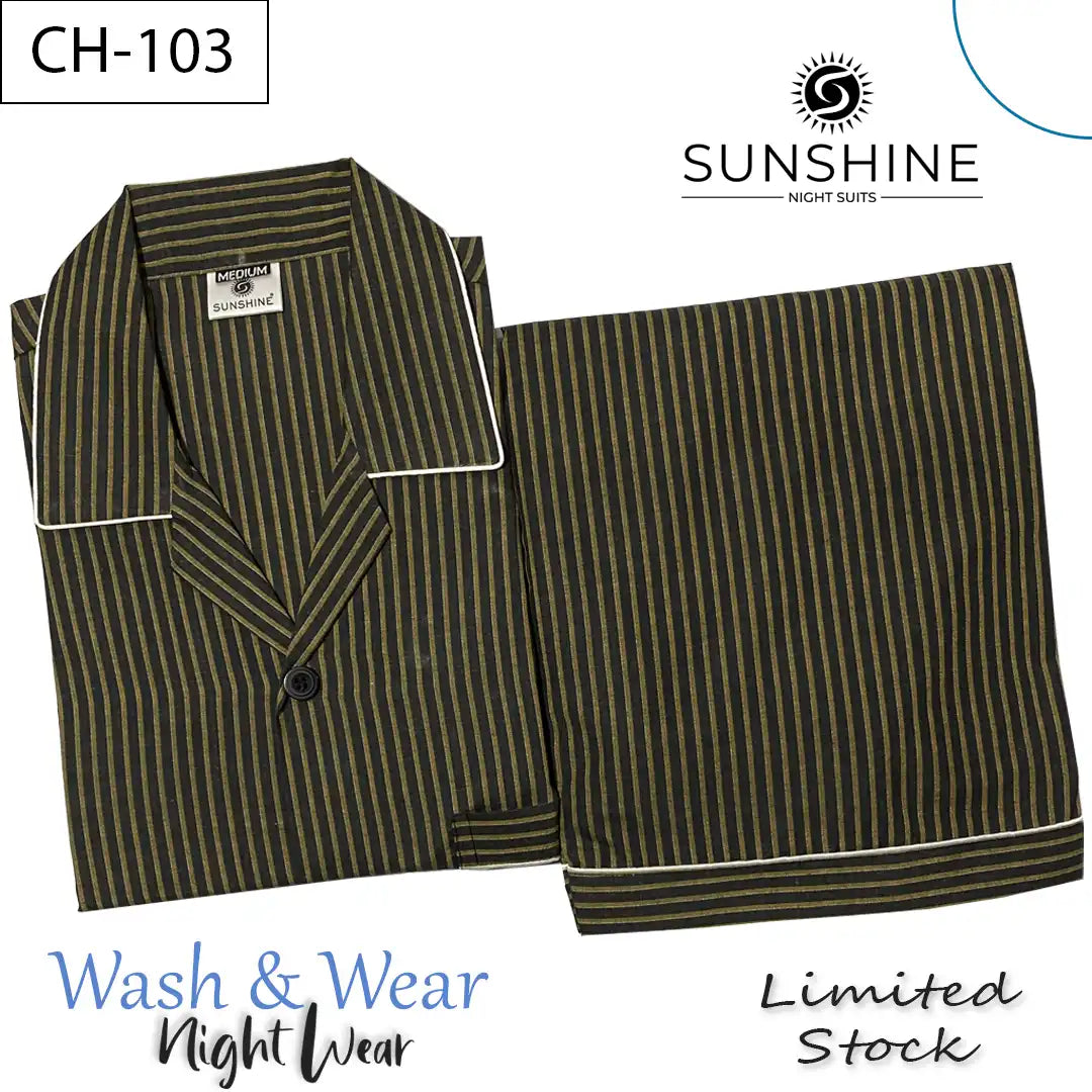 Black Yellow Stripes Night Suit – CH-103