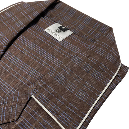 Dark Brown Check Night Suit – CH-109