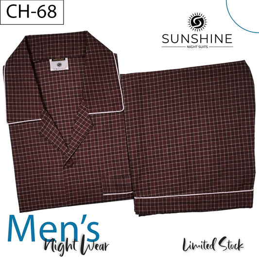 Dark Maroon Check Night Suit – CH-068