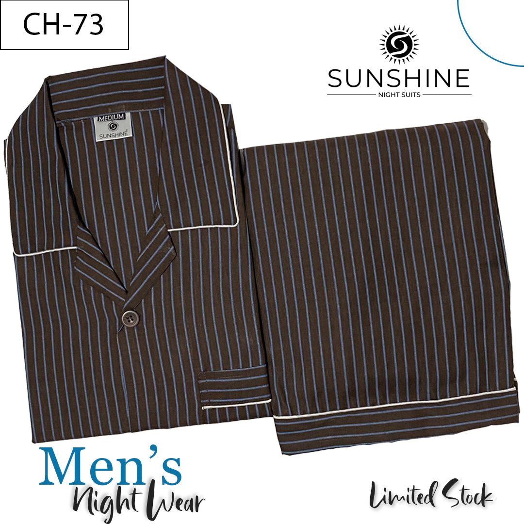 Dark Brown Stripe Night Suit – CH-073