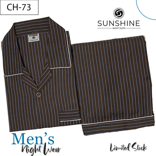 Dark Brown Stripe Night Suit – CH-073