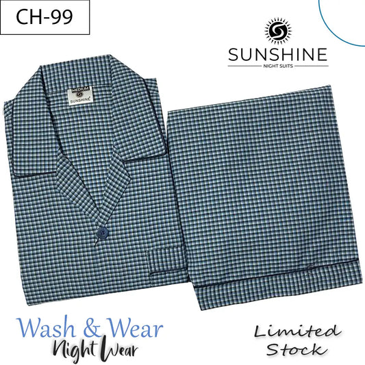 Blue Gingham Check Night Suit – CH-099