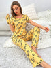 Yellow Love Heart Print Half Sleeves Shirt With Printed Trouser (FA-455)