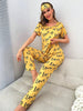 Yellow Love Heart Print Half Sleeves Shirt With Printed Trouser (FA-455)