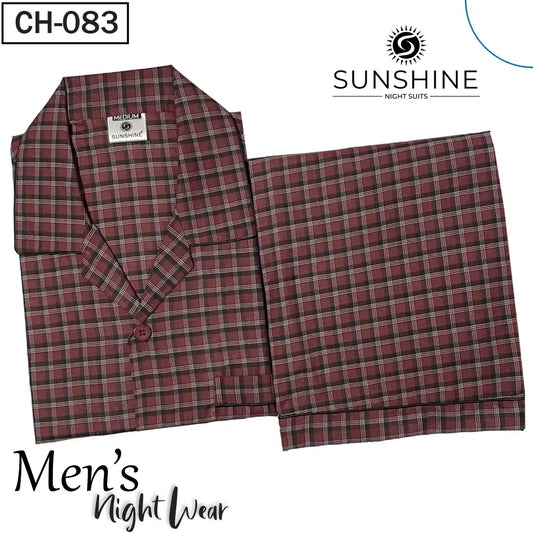 Maroon Check Night Suit – CH-083