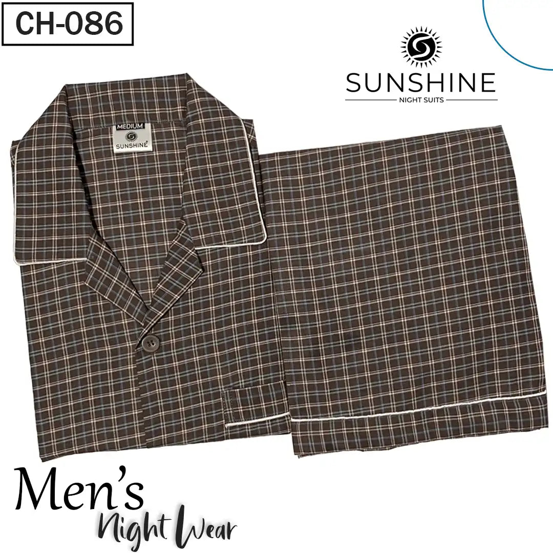 Dark Brown Check Night Suit – CH-086