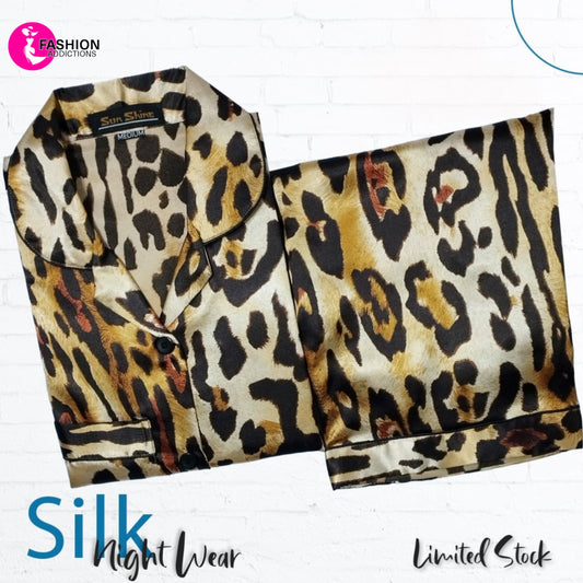 Nightwear Printed Silk Tiger Print