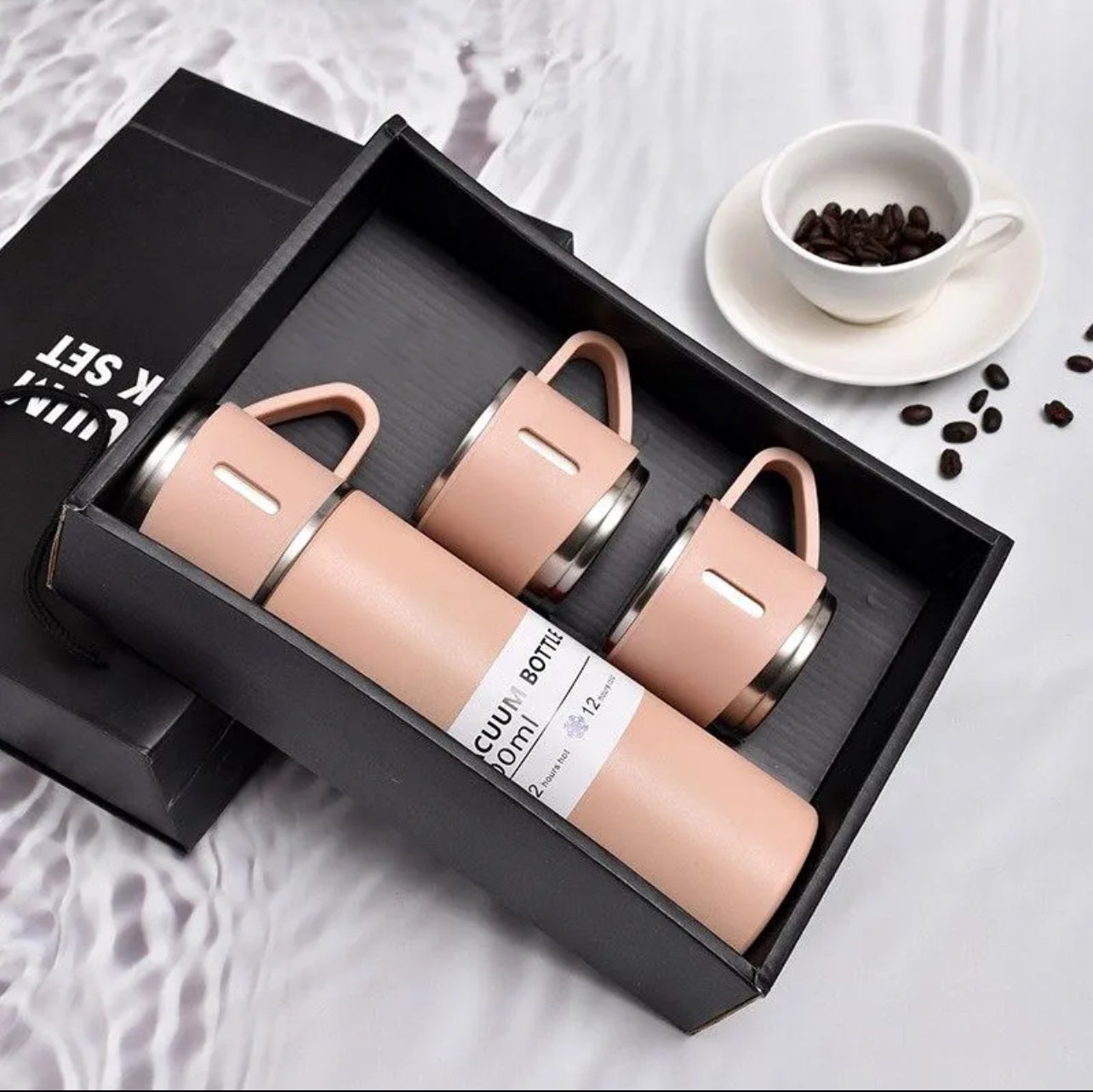 VACUUM FLASK SET with 3 Stainless Steel Cup 500 ML Hot and Cold