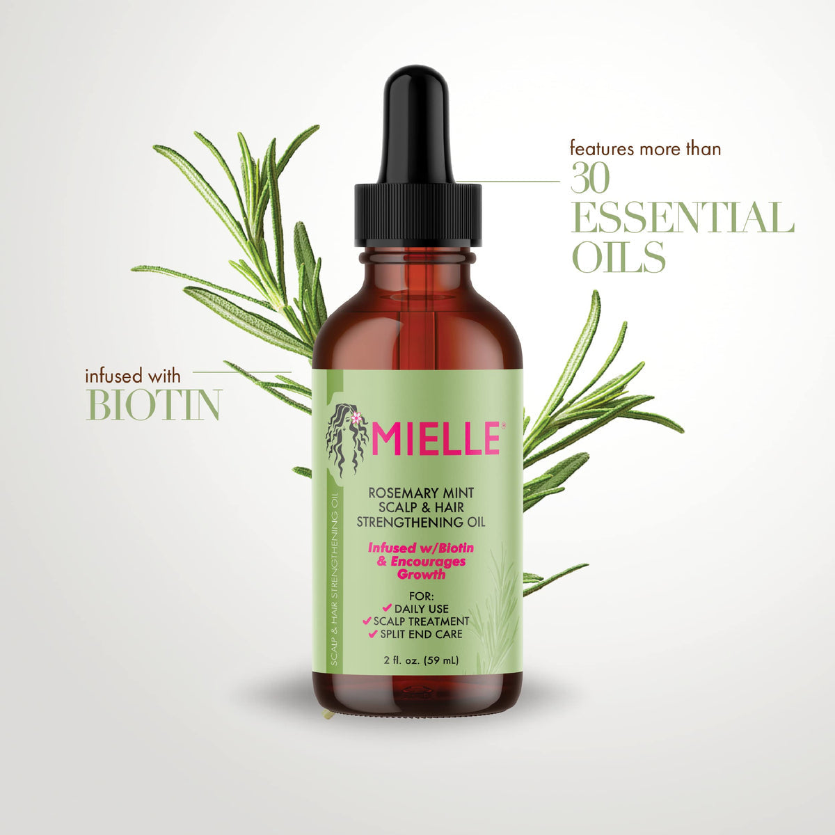 MIELLE ROSEMARY MINT SCALP & HAIR STRENGTHENING OIL 59 ML