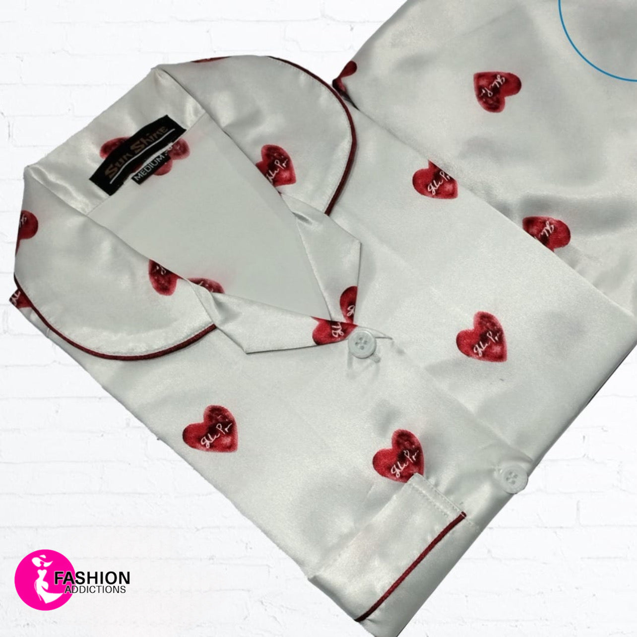 Nightwear Printed Silk Red Heart