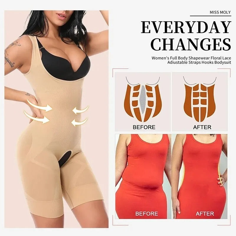 Premium Full Body Shaper – Cross Notch Design with Adjustable Lower Support