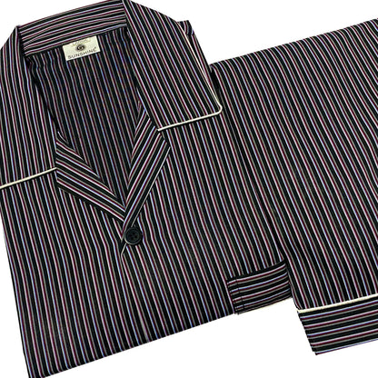 Black Stripe Cotton Night Suit – MCN-22