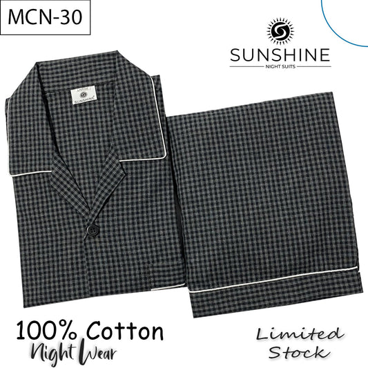 Malaysian Grey Check 100% Cotton Night Suit – MCN-30