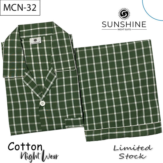 Green Check Cotton Night Suit – MCN-32