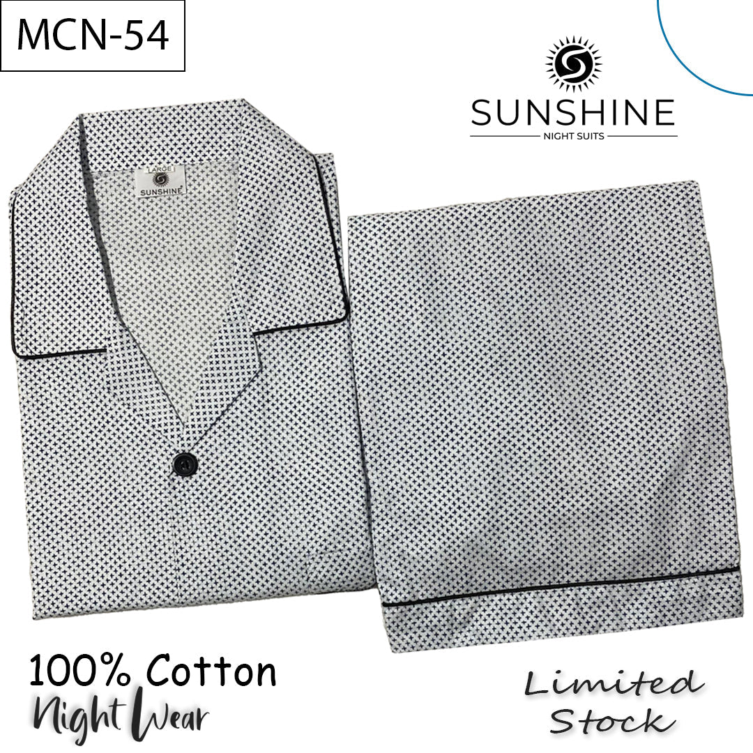 White Star Printed 100% Cotton Night Suit – MCN-54