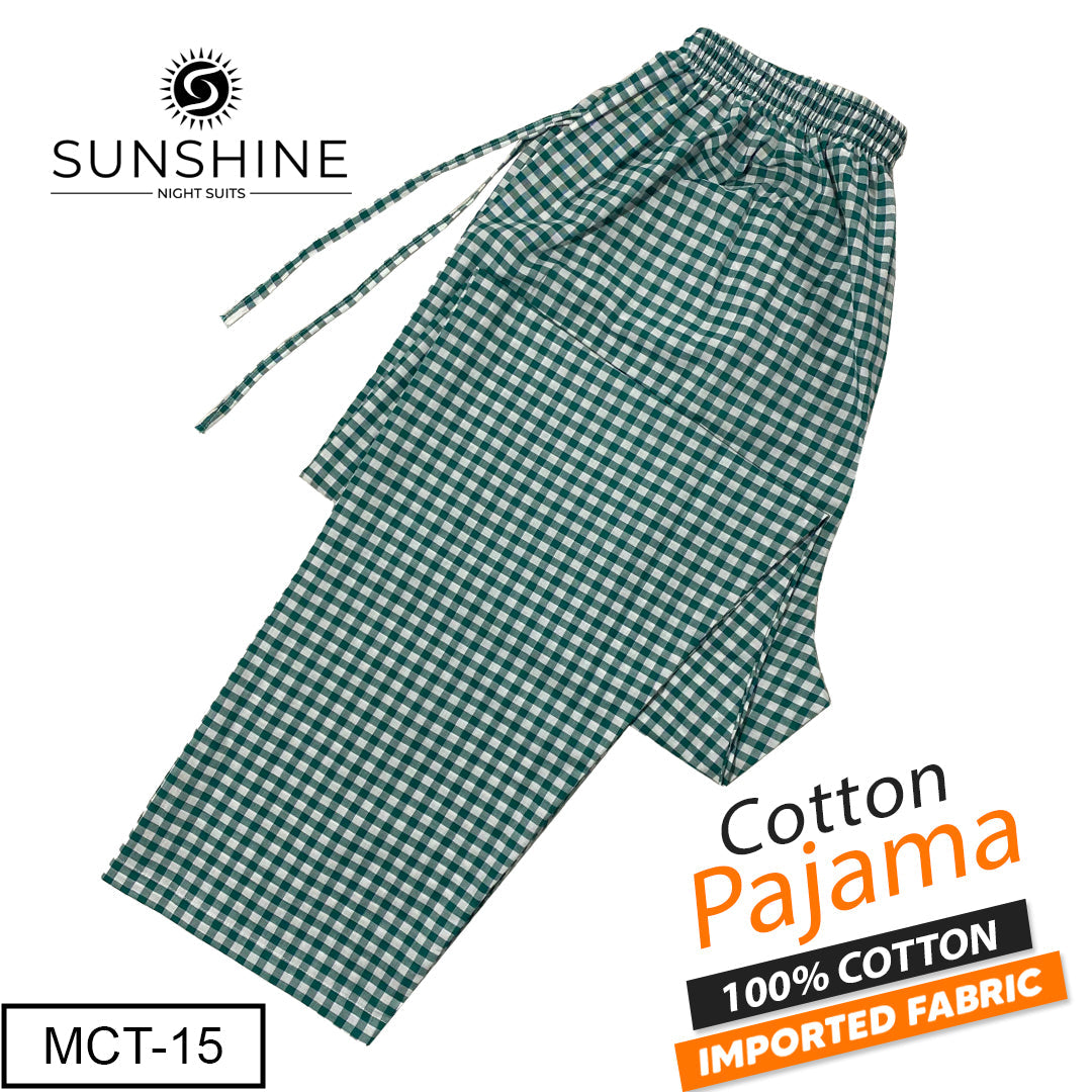 Light Green Check 100% Cotton Trousers MCT-15