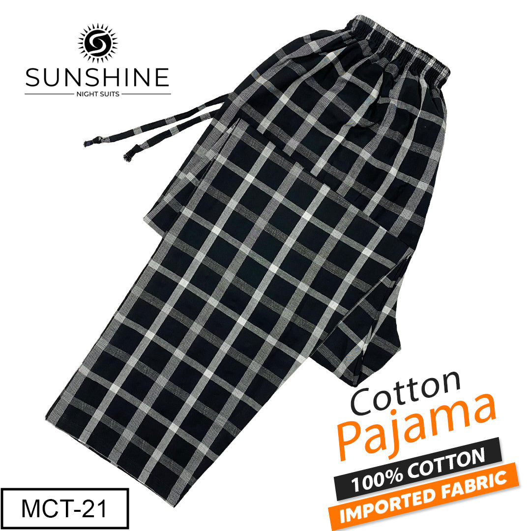 Black Check 100% Cotton Trousers MCT-21