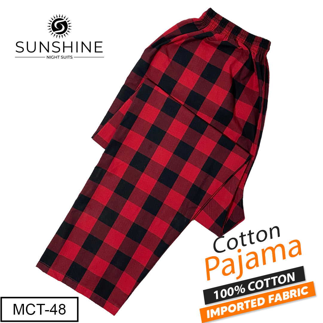 Black Red Check 100% Cotton Trousers MCT-48