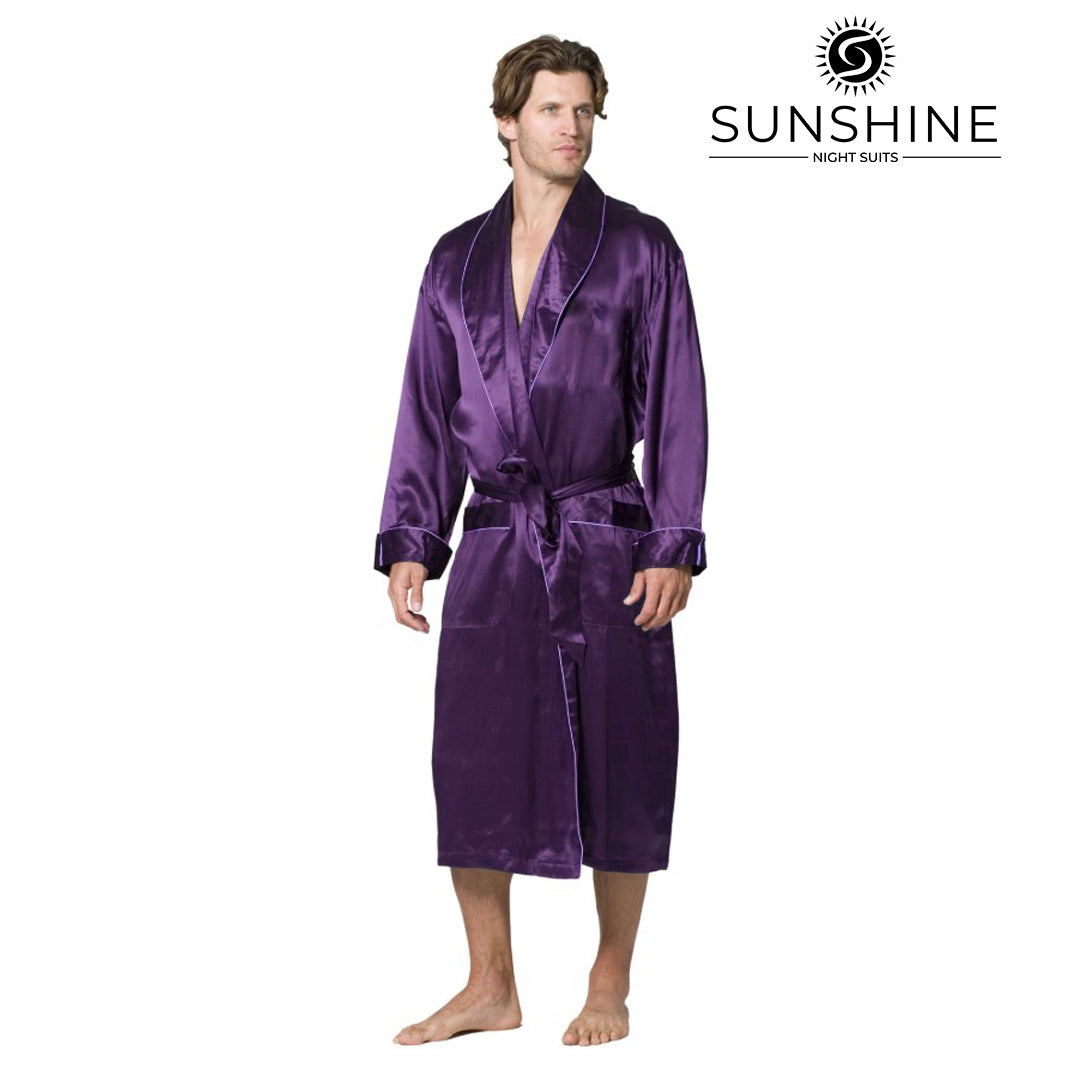 Purple Silk Gown for Men MSG-04