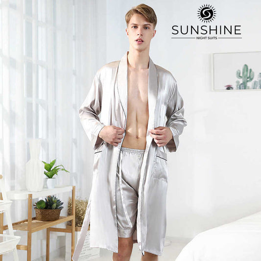 Off-White Silk Gown for Men MSG-06