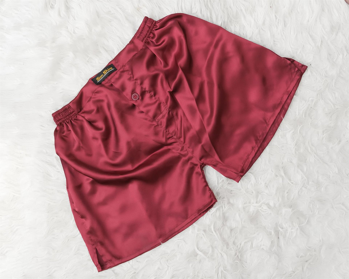 Silk Boxer Shorts Maroon