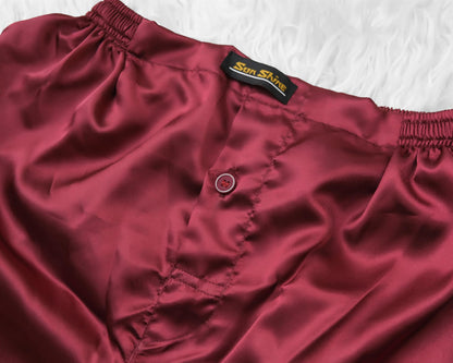 Silk Boxer Shorts Maroon